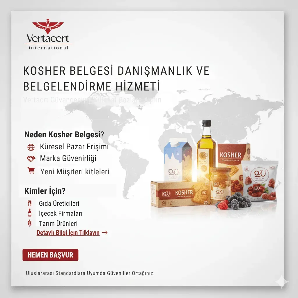 KOSHER BELGESİ DANIŞMANLIK VE BELGELENDİRME HİZMETİ Vertacrt Güvancesiyly Külesal Pazlare Açılın