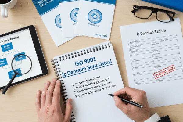 ISO 9001 Ic Denetimi ISO 9001 iç denetimi nasıl yapılır? Uzman başdenetçi ipuçları, adım adım denetim süreci, kapsamlı soru listesi (checklist) ve raporlama örneği