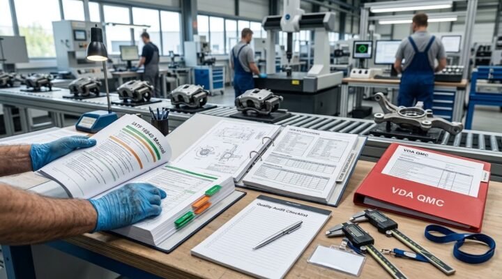 Otomotiv yan sanayi imalat hattı IATF 16949 kalite denetimi ve robotik üretim hattı